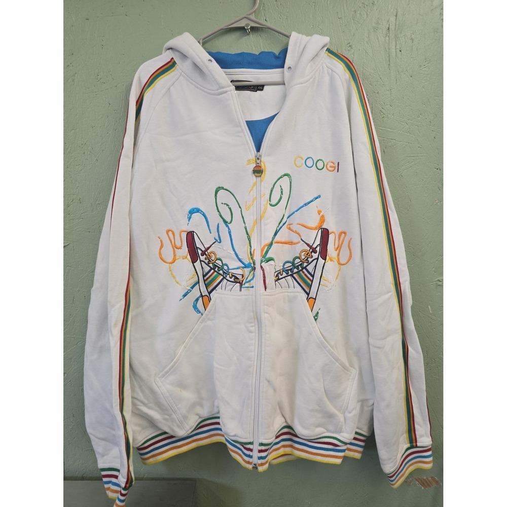 Vintage COOGI Full Zip Heavyweight Hoodie Sz 4XL Embroidered & Lined Y2K Rare